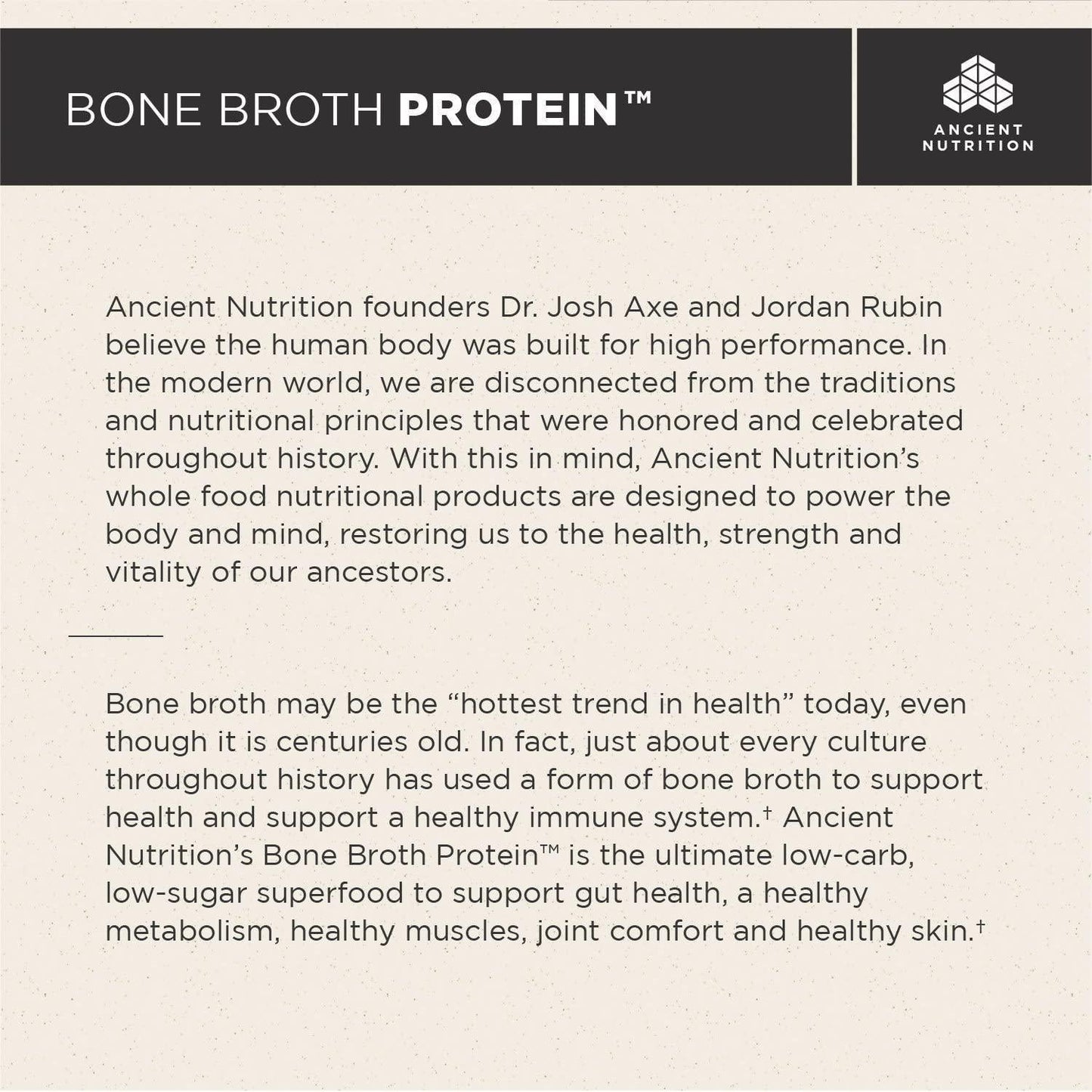 Ancient Nutrition Bone Broth Protein Powder, Pure Flavor, 40 Servings Size, 31.4 Ounce
