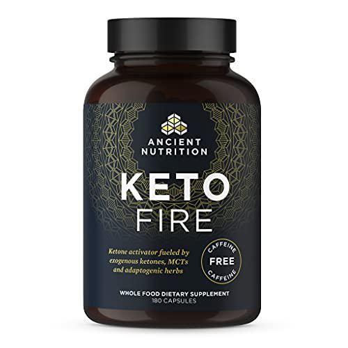 Ancient Nutrition KetoFIRE Caffeine Free Capsules, 180 Count Keto Diet Supplement with BHB Salts as Exogenous Ketones and Electrolytes