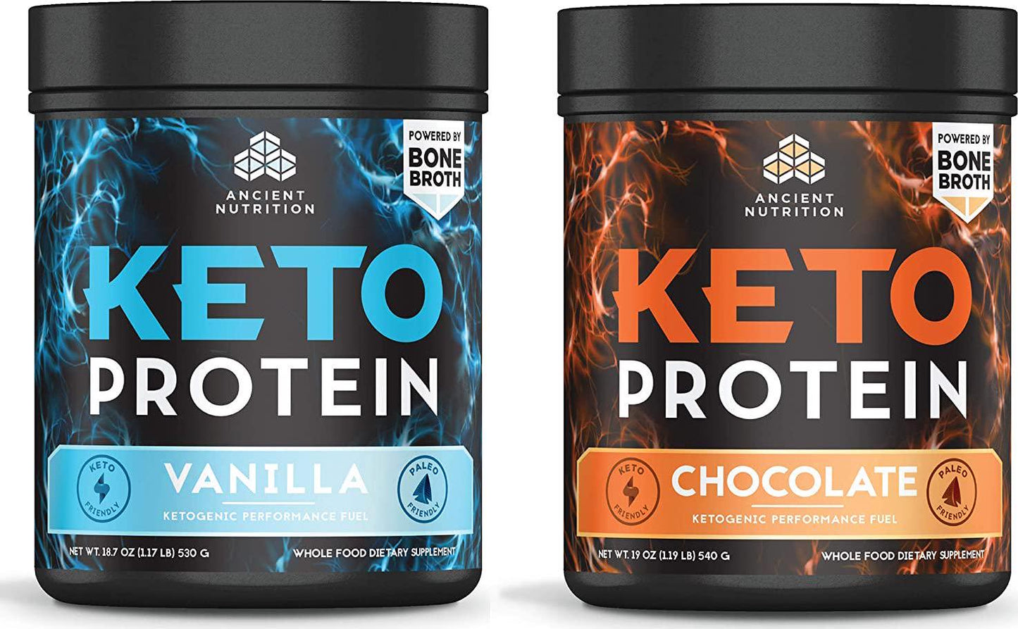 Ancient Nutrition Keto Protein Bundle - KetoPROTEIN Chocolate + KetoPROTEIN Vanilla