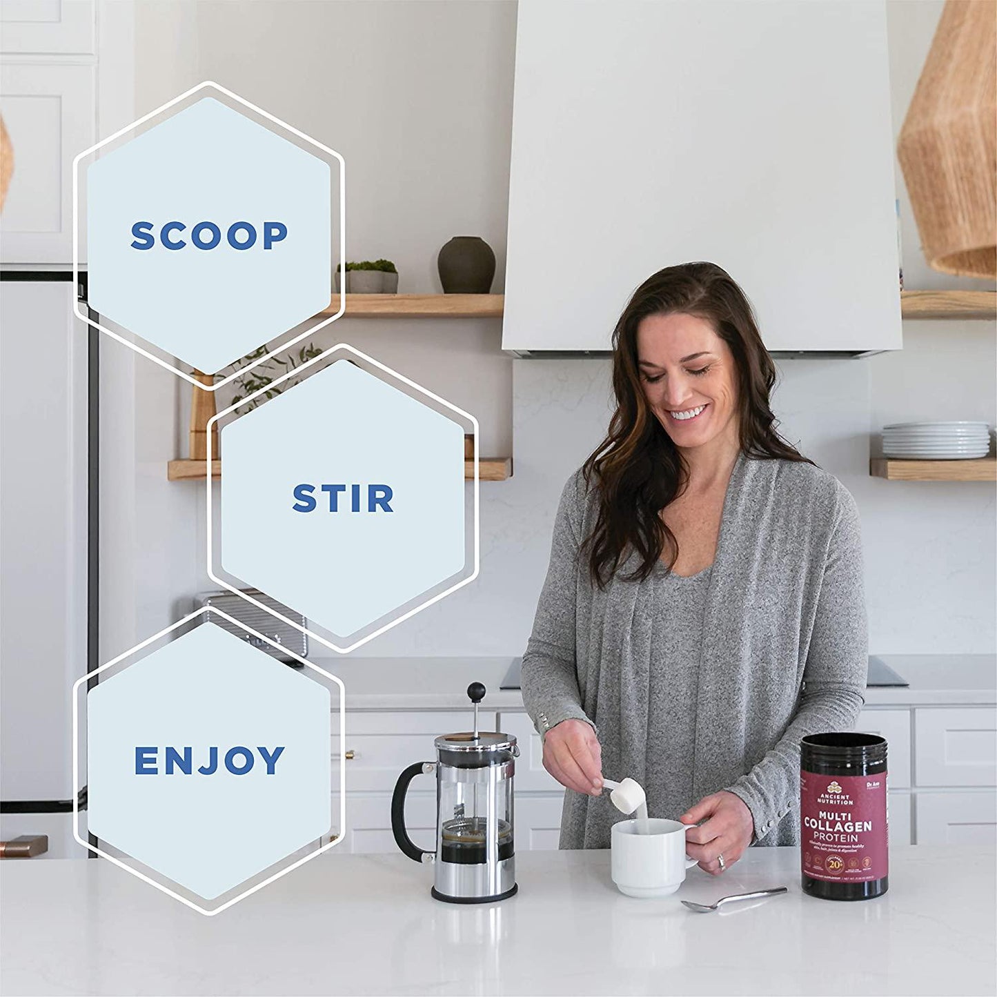 Ancient Nutrition Multi Collagen Protein Powder, Cold Brew, Formulated by Dr. Josh Axe, Hydrolyzed Collagen Supplement, Supports Joints, Hair, Skin and Nails, Made Without Dairy or Gluten, 17.6oz