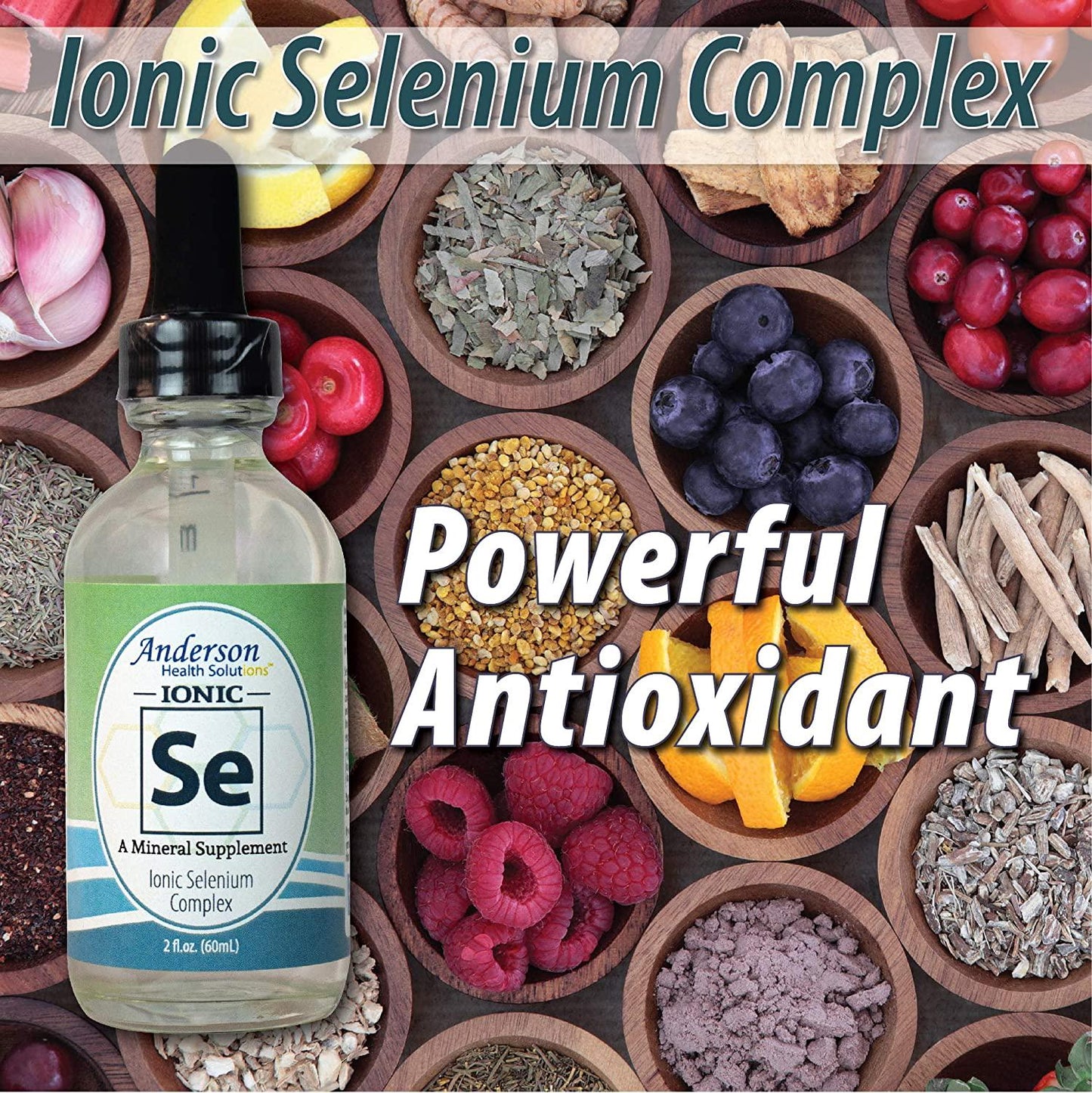 Anderson’s Ionic Selenium Complex, Liquid Selenium Supplement Drops, Supports Thyroid and Immune System, Antioxidant, Ionic Mineral Drops, Fights Free Radicals, 40 Servings, 2 fl oz