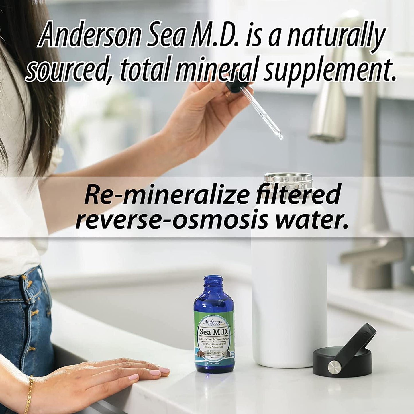 Anderson's Sea M.D. Concentrated Mineral Drops, Ionic Magnesium Supplement, Full Spectrum Trace Minerals, 4 Ounce