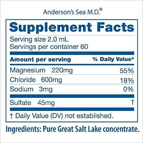 Anderson's Sea M.D. Concentrated Mineral Drops, Ionic Magnesium Supplement, Full Spectrum Trace Minerals, 4 Ounce