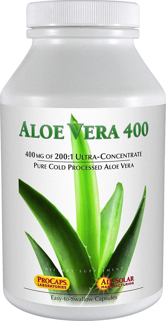 Andrew Lessman Aloe Vera 400-120 Capsules – Provides 200:1 Ultra-Concentrate of Aloe Vera, Soothing Support for Stomach and Digestive System, No Additives, Small Easy to Swallow Capsules
