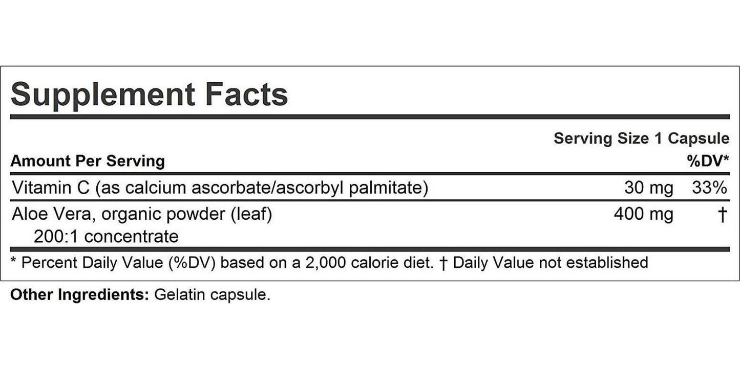 Andrew Lessman Aloe Vera 400-120 Capsules – Provides 200:1 Ultra-Concentrate of Aloe Vera, Soothing Support for Stomach and Digestive System, No Additives, Small Easy to Swallow Capsules