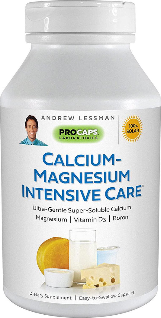 Andrew Lessman Calcium Magnesium Intensive Care 1000 Capsules - Bone and Skeleton Health Essentials. Easy to Swallow Capsules with Super Soluble Fine Powder. Gentle to Even the Most Sensitive Stomachs