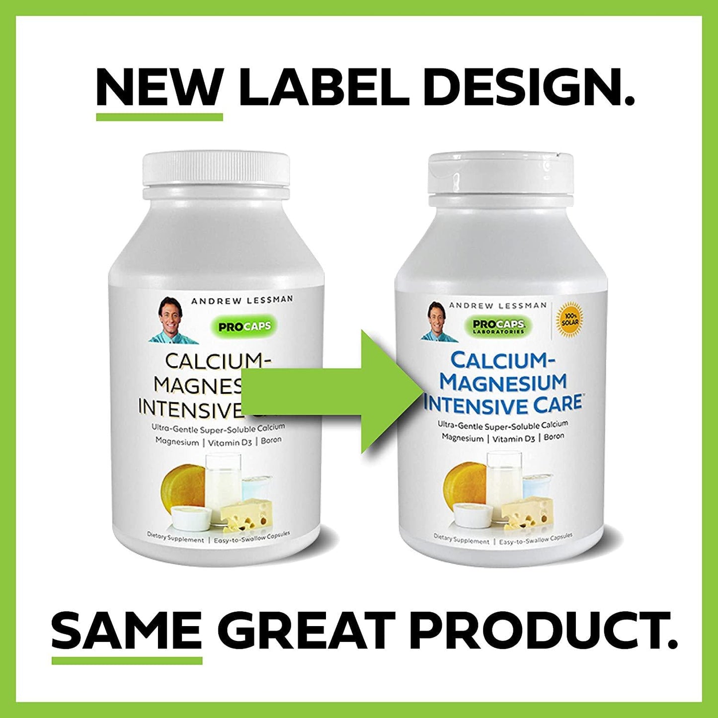 Andrew Lessman Calcium Magnesium Intensive Care 1000 Capsules - Bone and Skeleton Health Essentials. Easy to Swallow Capsules with Super Soluble Fine Powder. Gentle to Even the Most Sensitive Stomachs
