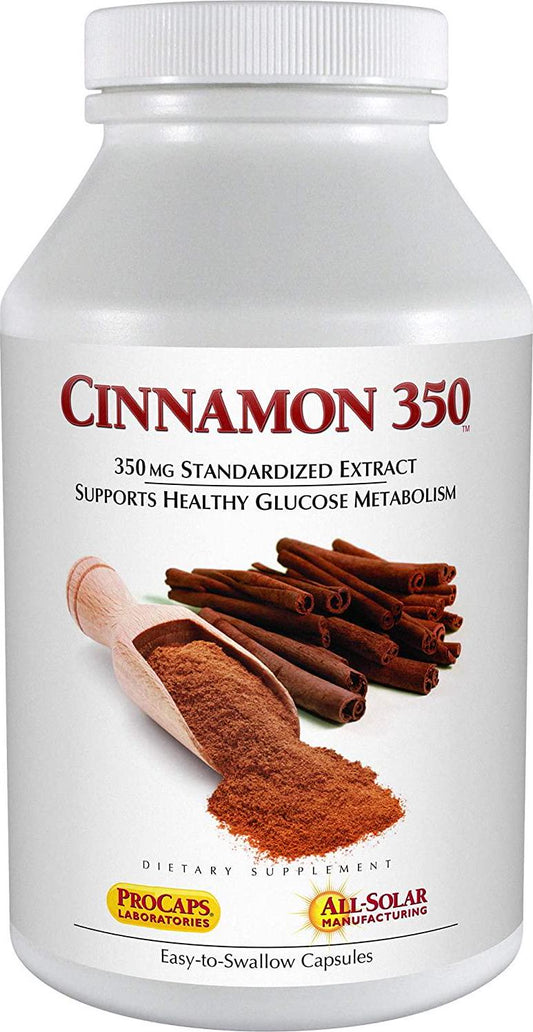 Andrew Lessman Cinnamon 350-30 Capsules - High Potency, Standardized Extract. Supports Healthy Blood Sugar Balance and Glucose Metabolism. No Additives. Small Easy to Swallow Capsules