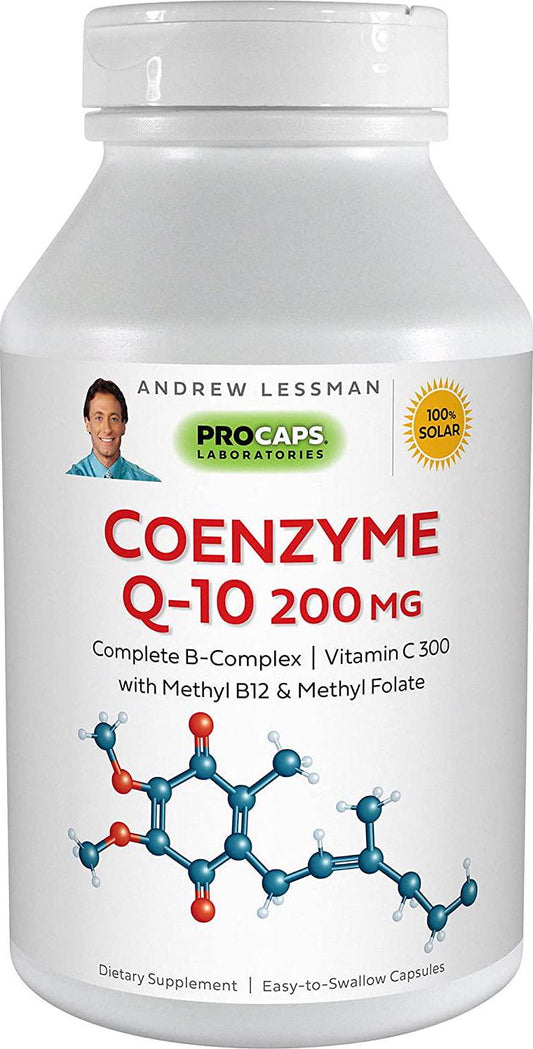 Andrew Lessman Coenzyme Q-10 200 mg 120 Capsules - Essential for Energy Production and Optimum Key Organ Function, Anti-Oxidant Support, Depleted by Aging, Plus B-Complex. Easy to Swallow Capsules