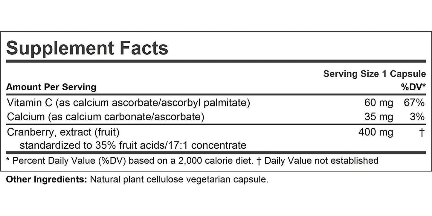 Andrew Lessman Cranberry Benefits 60 Capsules - Supports Bladder, Kidney and Urinary Tract Health. High Potency Standardized Concentrate of Cranberry Fruit, Small Easy to Swallow Capsules