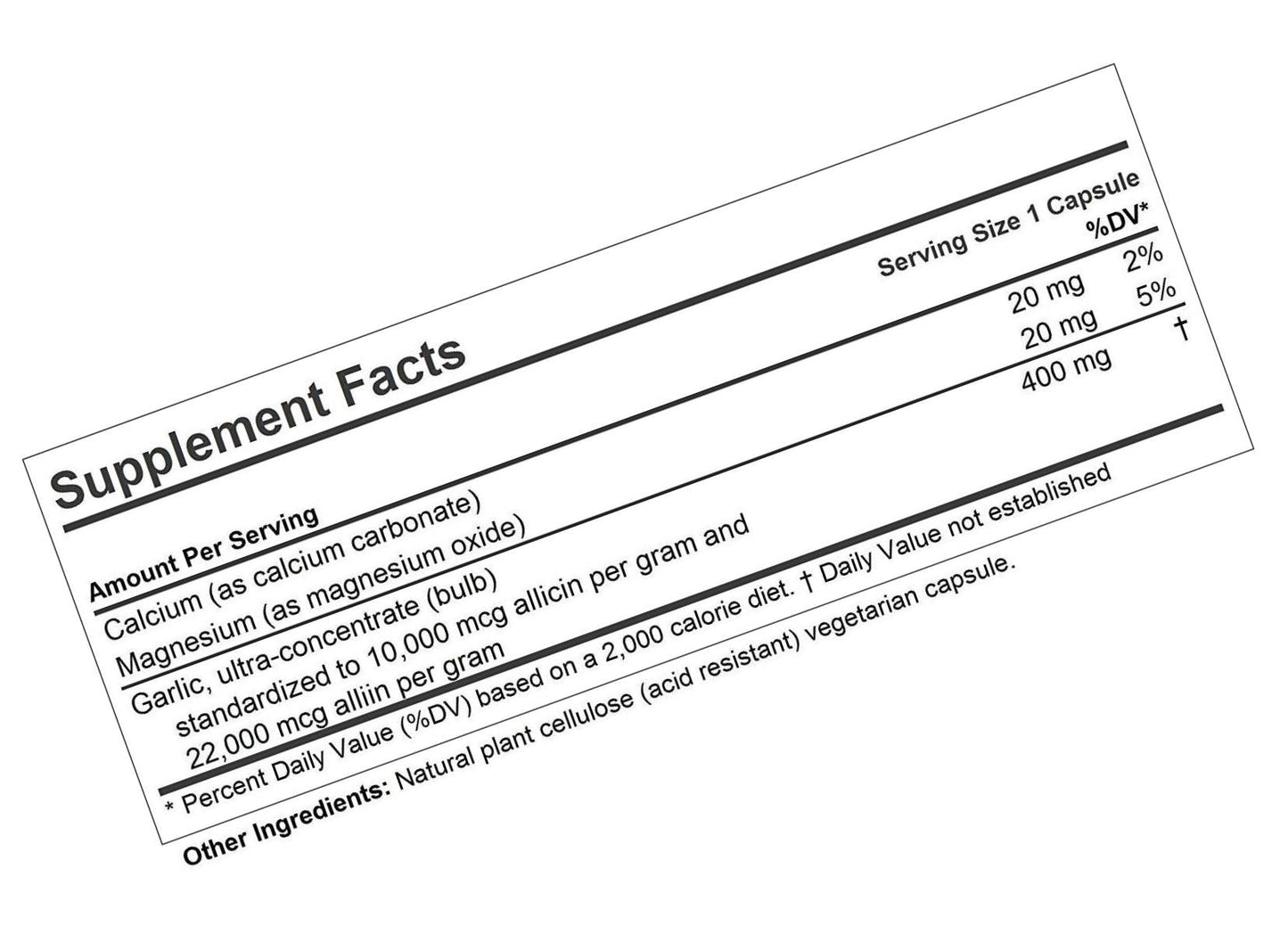 Andrew Lessman Garlic Extract 60 Capsules Promotes Heart and Cardiovascular Health. Protective Sulfur-Based Compounds. Pure, Gentle, Odorless. No Aftertaste, No Stomach Upset, No Additives