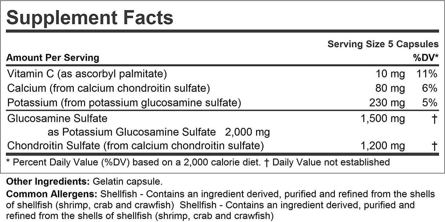 Andrew Lessman Glucosamine 1500 Chondroitin 1200-75 Capsules - 100% Sulfate Form, Research Established Ingredients and Levels for Support of Healthy Joint Tissue. Small Easy to Swallow Capsules