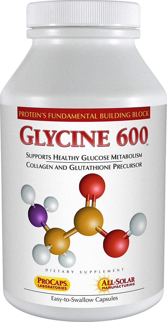 Andrew Lessman Glycine 600-60 Capsules – Helps Support Healthy Blood Sugar Balance and Glucose Metabolism. Pure, Simple, Amino Acid. Critical Structural Role in Collagen Tissues. No Additives