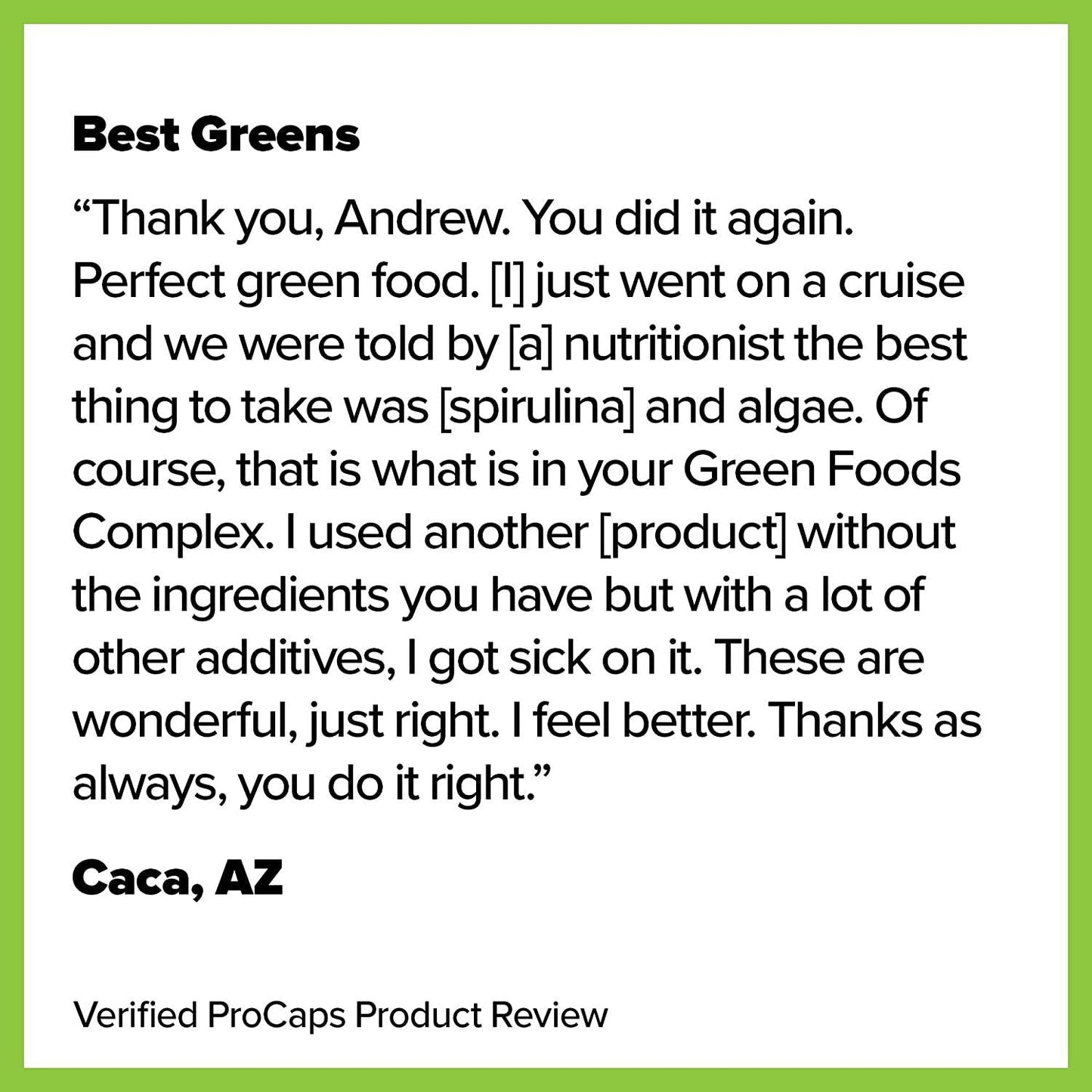 Andrew Lessman Green Foods Complex 60 Capsules Supplies Building Blocks for Healthy Tissue Growth and Liver Support. 100 mg Each of Barley Grass, Wheat Grass, Blue Green Algae, Chlorella, Spirulina