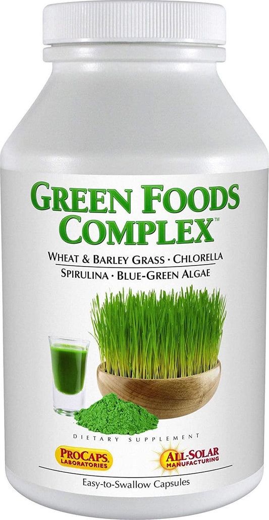 Andrew Lessman Green Foods Complex 60 Capsules Supplies Building Blocks for Healthy Tissue Growth and Liver Support. 100 mg Each of Barley Grass, Wheat Grass, Blue Green Algae, Chlorella, Spirulina