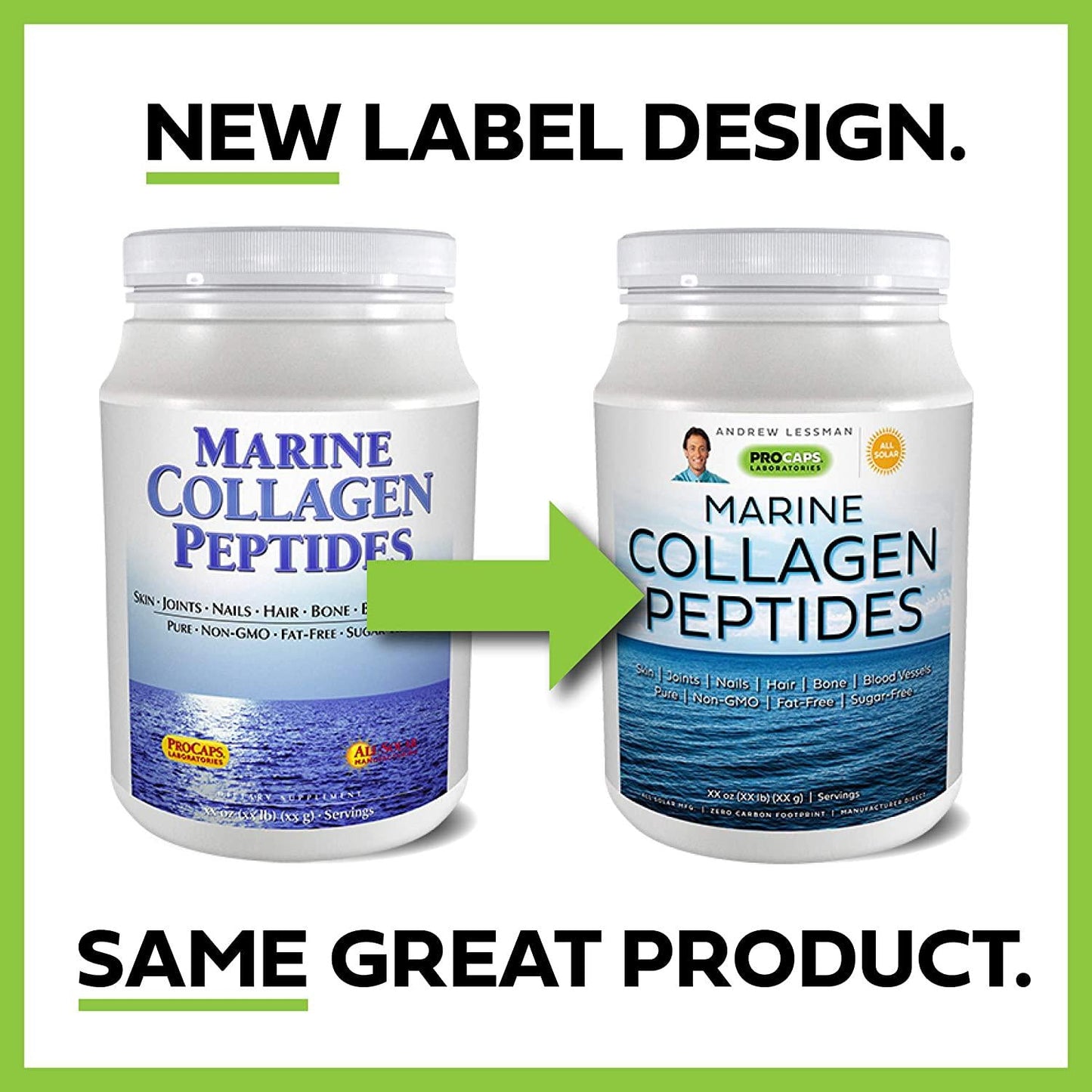 Andrew Lessman Marine Collagen Peptides 30 Servings - Promotes Radiant Smooth Soft Skin, Comfortable Joints. 100% Pure. Highest Quality Super Soluble No Fishy Flavor No Additives Non-GMO