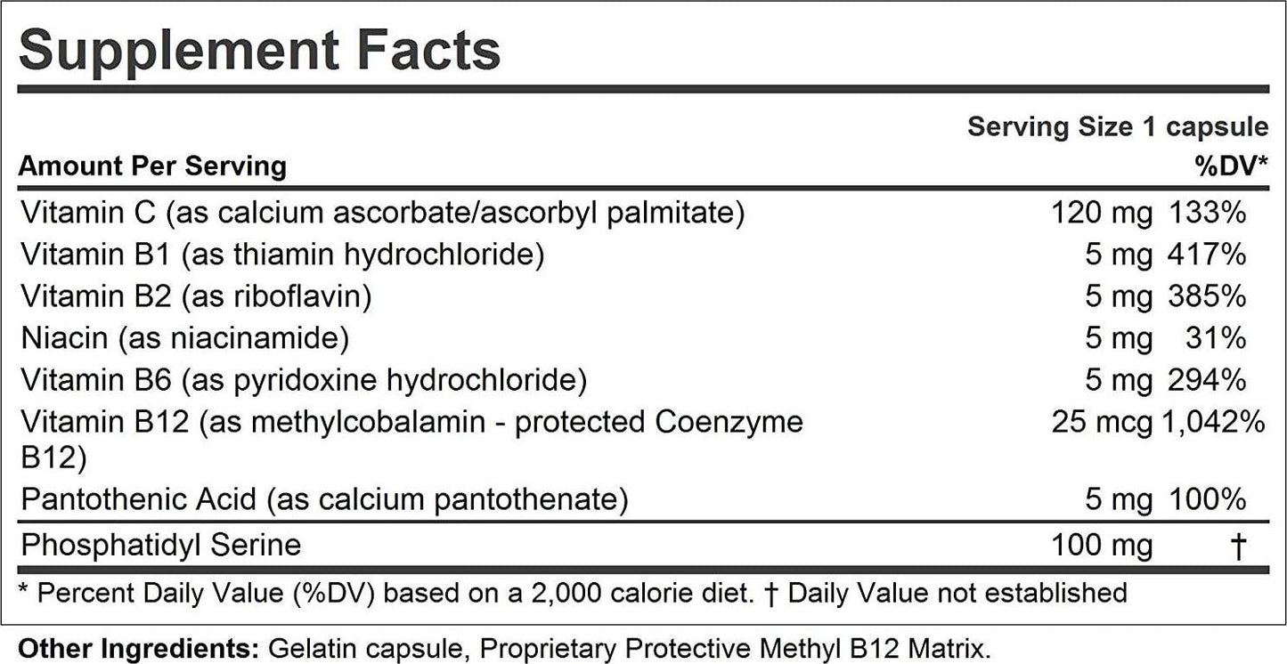 Andrew Lessman PS 100 Phosphatidyl Serine 60 Capsules Supports Mental Clarity, Positive Mood, Memory, Cognitive Function. Essential for Neurotransmitter Production and Release. No Additives