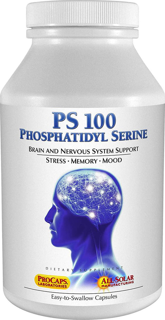 Andrew Lessman PS 100 Phosphatidyl Serine 60 Capsules Supports Mental Clarity, Positive Mood, Memory, Cognitive Function. Essential for Neurotransmitter Production and Release. No Additives