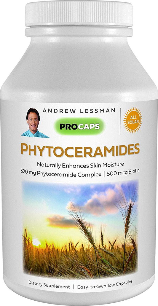 Andrew Lessman Phytoceramides 350 with Biotin 120 Softgels - Skin's Vital Natural Internal Moisturizer. Naturally Enhances Soft, Smooth, Radiant Skin. No Additives. Small Easy to Swallow Softgels