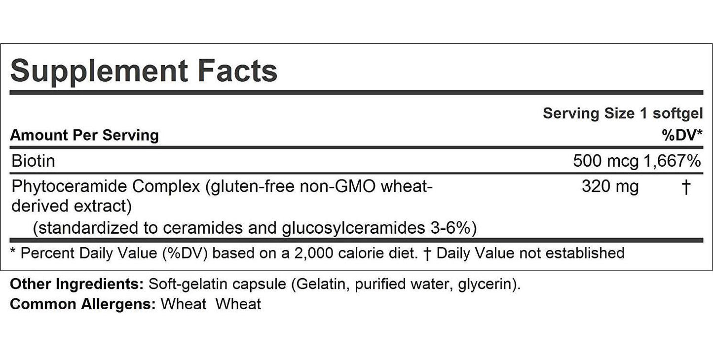 Andrew Lessman Phytoceramides 350 with Biotin 240 Softgels - Skin&#039;s Vital Natural Internal Moisturizer. Naturally Enhances Soft, Smooth, Radiant Skin. No Additives. Small Easy to Swallow Softgels