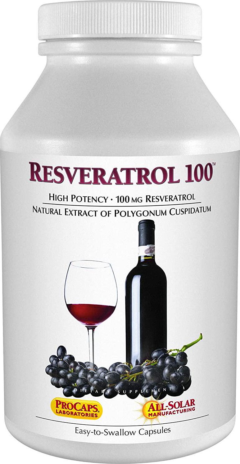 Andrew Lessman Resveratrol-100-60 Capsules – Red Wine's Beneficial, Naturally Occurring Anti-oxidant, Without Alcohol. Supports Body Tissues, Organs, Cardiovascular, Nervous Systems. No Additives