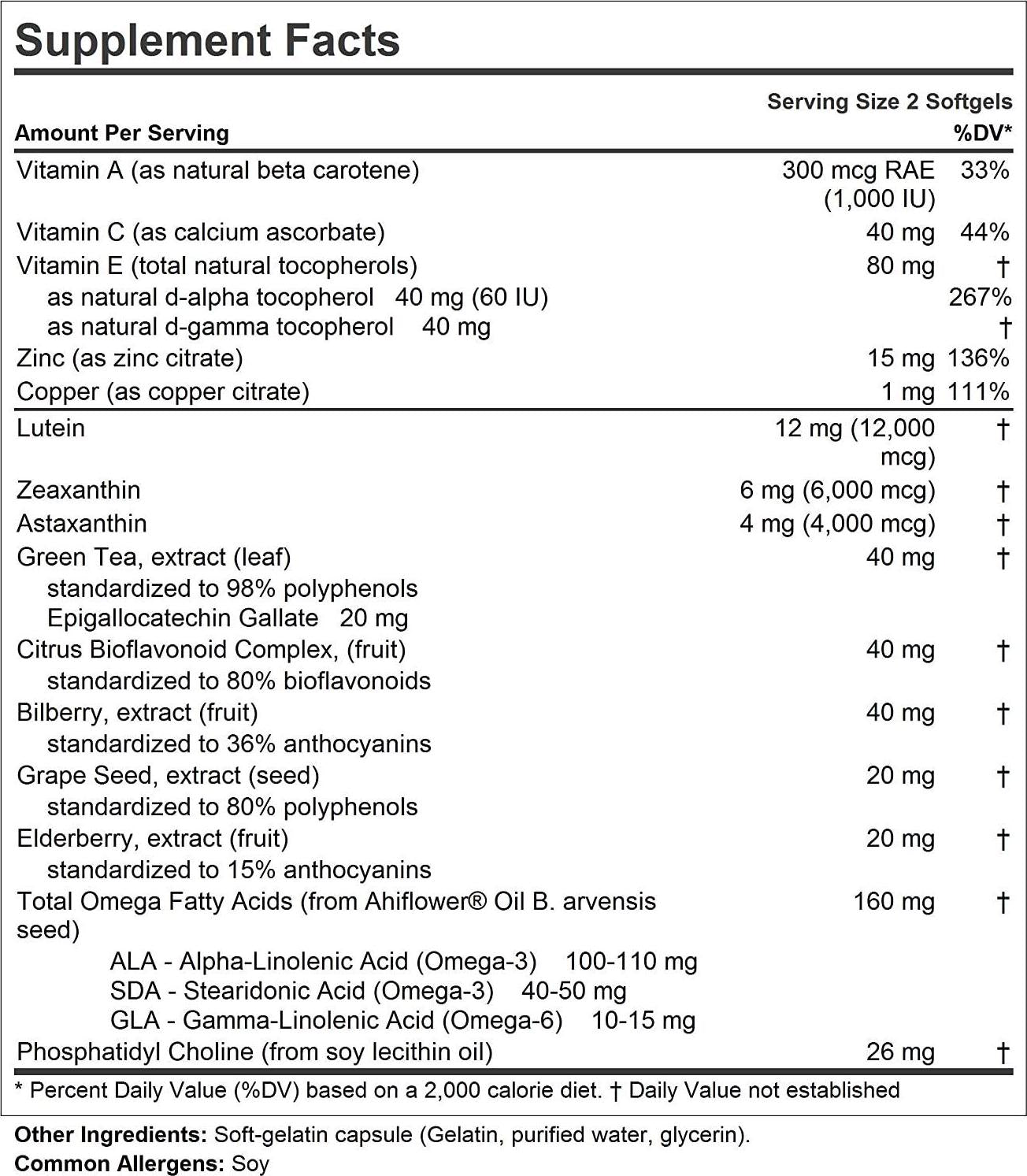 Andrew Lessman Ultimate Eye Support with Astaxanthin 180 Softgels – 12mg Lutein, 6mg Zeaxanthin, 4mg Astaxanthin, Bilberry, Key Nutrients to Support Eye Health and Promote Healthy Vision. No Additives