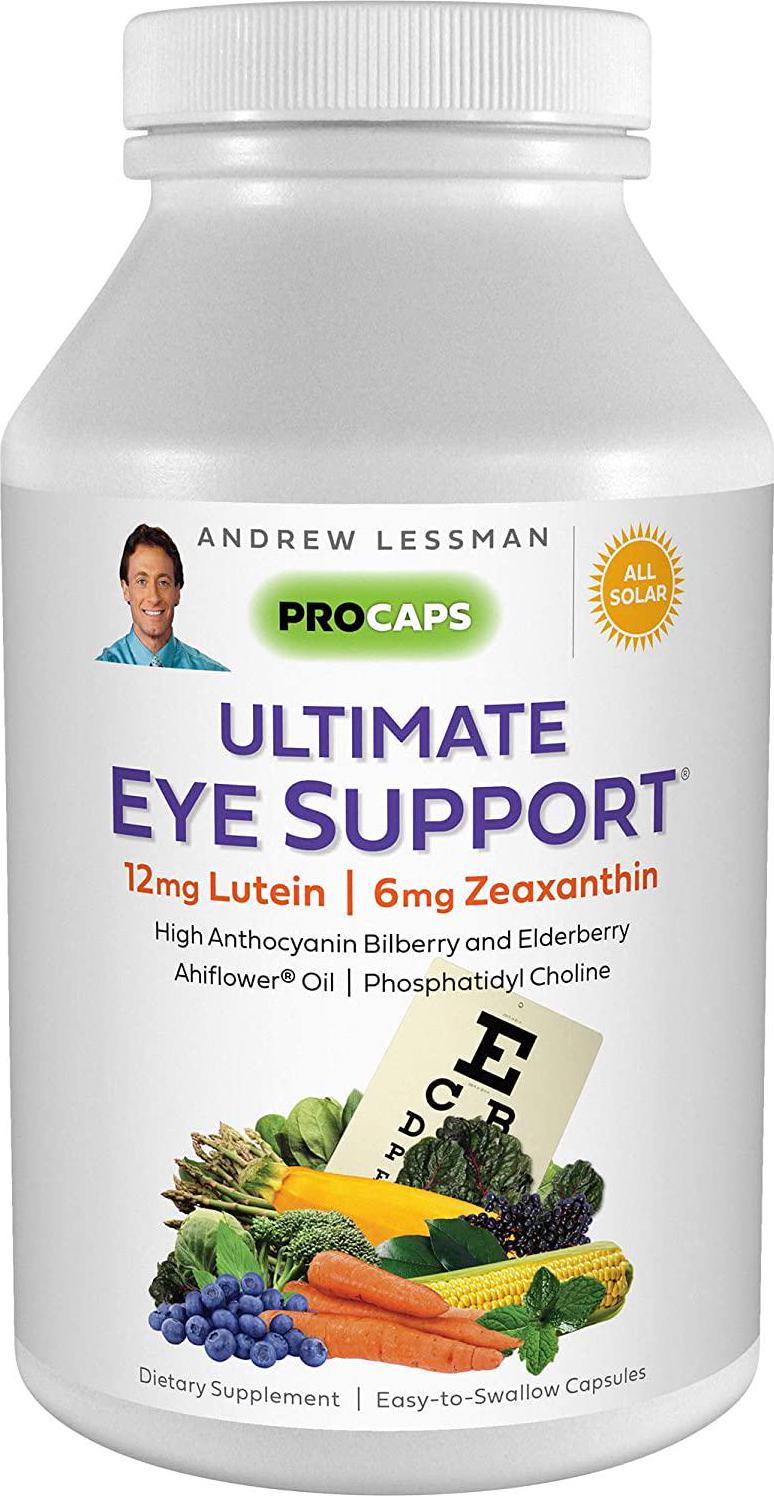 Andrew Lessman Ultimate Eye Support 30 Capsules - 10mg Lutein, 5mg Zeaxanthin, Bilberry, Key Nutrients to Support Eye Health and Promote Healthy Vision. No Additives. Easy to Swallow Capsules