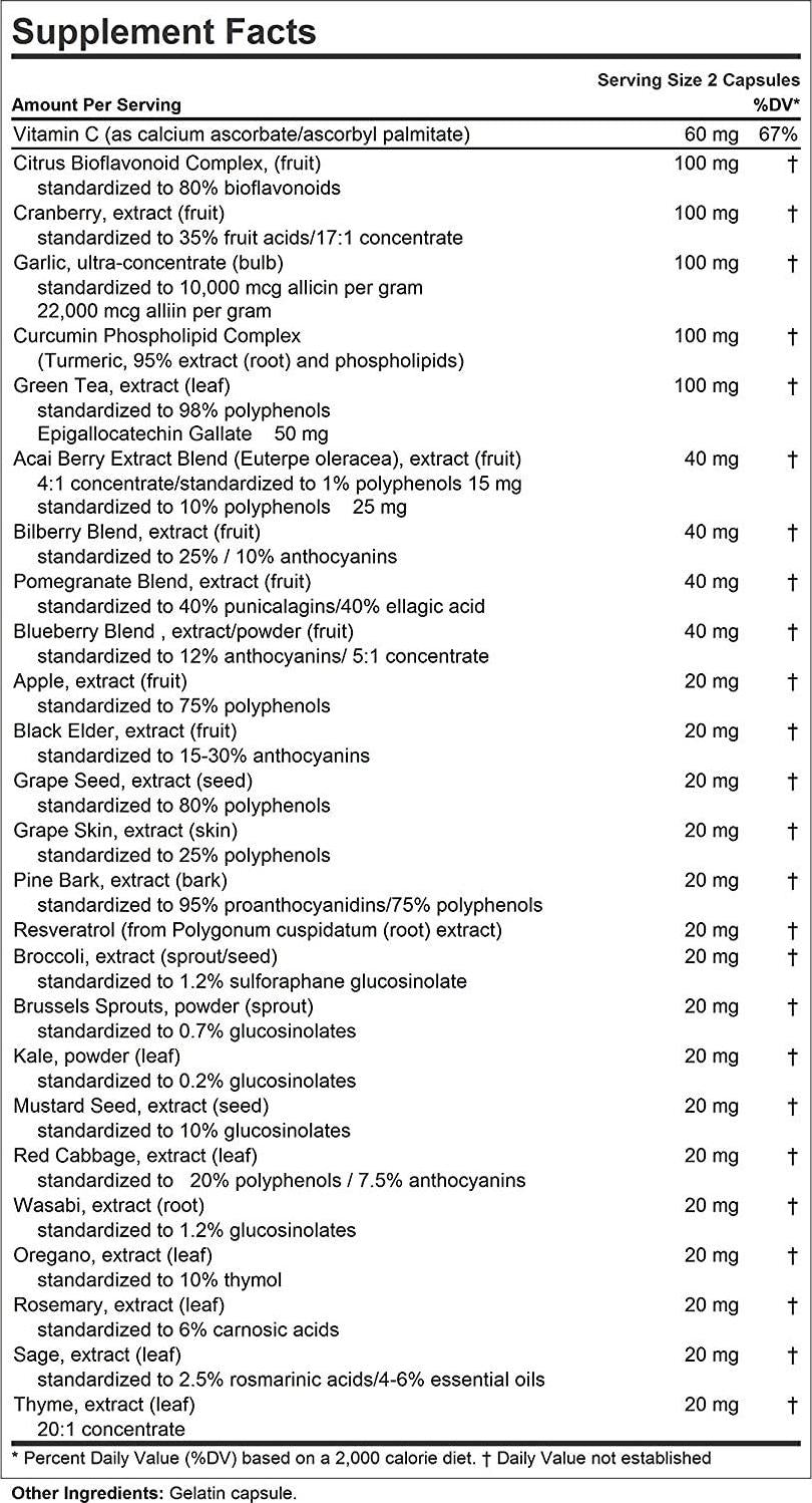 Andrew Lessman Ultimate Anti-Oxidant Extracts 360 Capsules Concentrated Blend of Standardized Extracts. Naturally Protective Polyphenols, Berry and Cruciferous Vegetable Extracts. No Additives