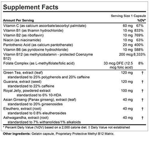 Andrew Lessman Urgent Energy 60 Capsules Provides a Safe, Healthy Means of Enhancing Energy Levels and Feelings of Well-Being, with Green Tea, Guarana, Ginseng, Royal Jelly, Ashwagandha, B-Complex