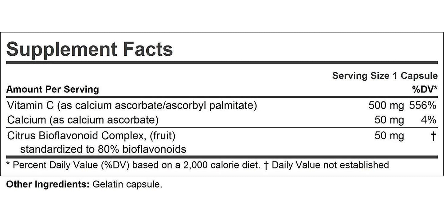Andrew Lessman Vitamin C 500 Complex 180 Capsules Non-Acidic Vitamin C Plus Citrus Bioflavonoids for Immune System and Anti-Oxidant Support, No Stomach Upset, Small Easy to Swallow Capsules