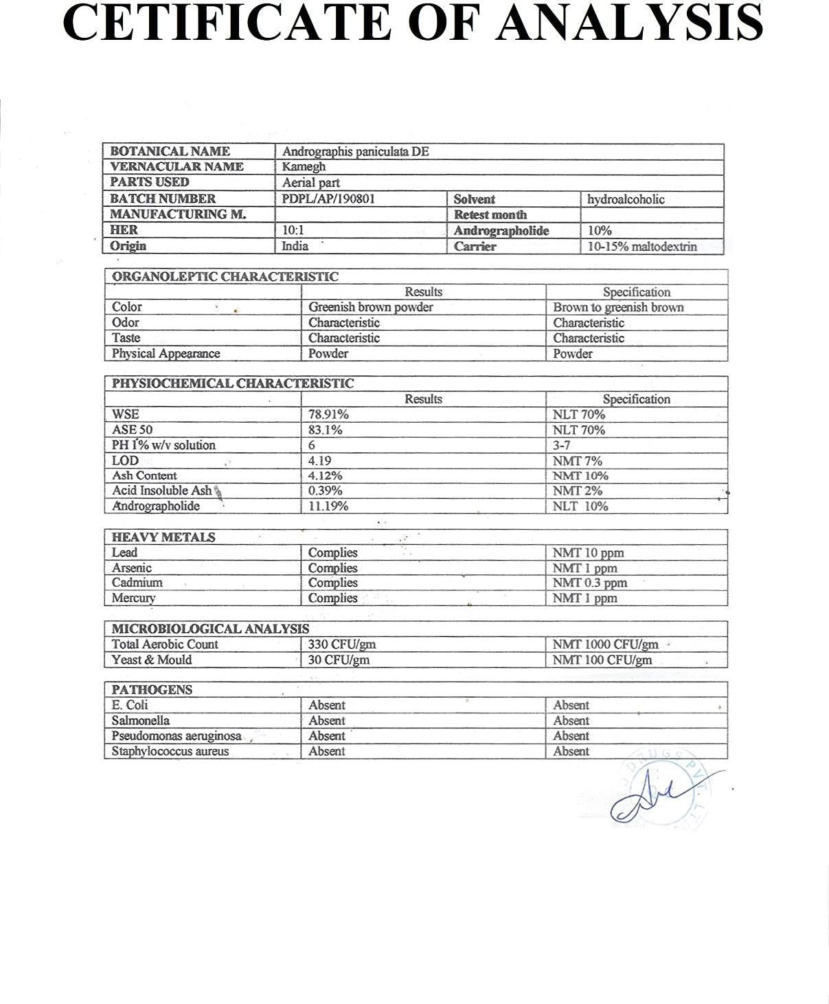 Andrographis Paniculata Extract Powder 10% Andrographolides No Additives 100% Pure King of Bitters (100 gram)