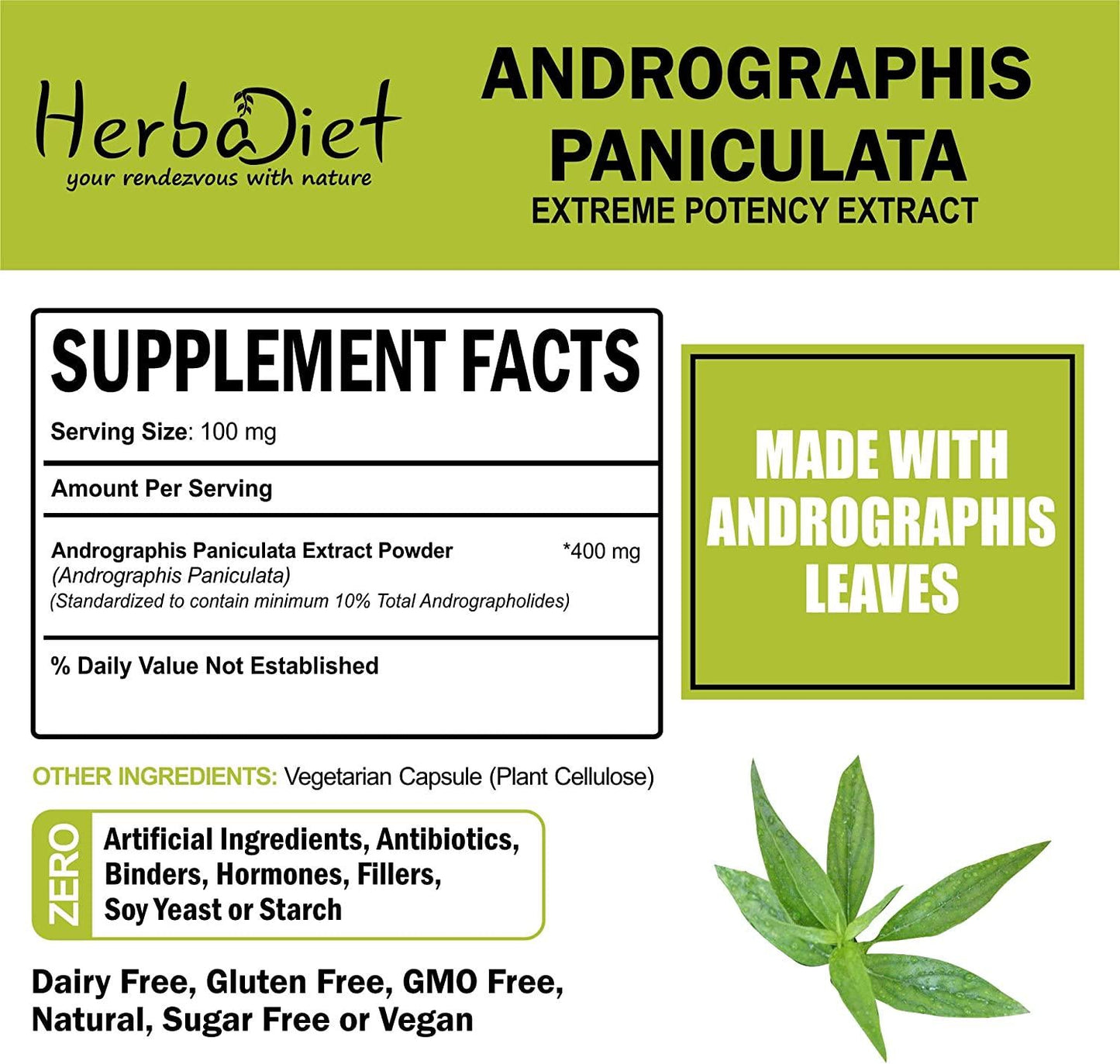 Andrographis Paniculata Extract Powder 10% Andrographolides No Additives 100% Pure King of Bitters (100 gram)