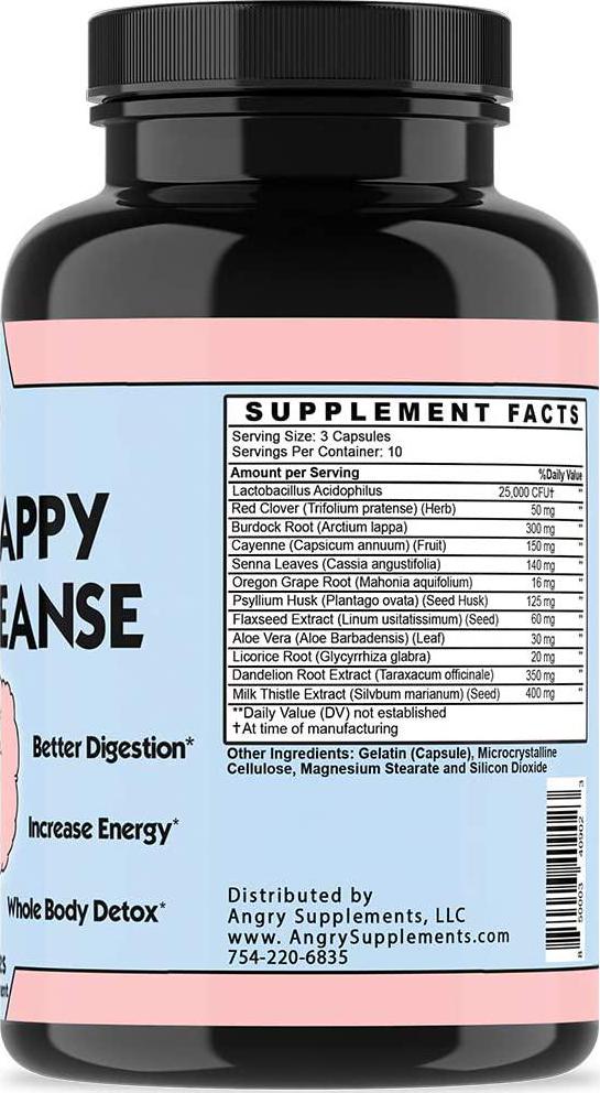 Angry Supplements 10 Day Happy Colon Cleanse, Detox for Men and Women, Infused w. Probiotics, Weight Loss and Diet Aid, All-Natural Clean Digestion (1-Bottle)