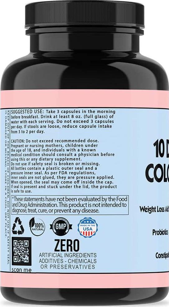 Angry Supplements 10 Day Happy Colon Cleanse, Detox for Men and Women, Infused w. Probiotics, Weight Loss and Diet Aid, All-Natural Clean Digestion (1-Bottle)