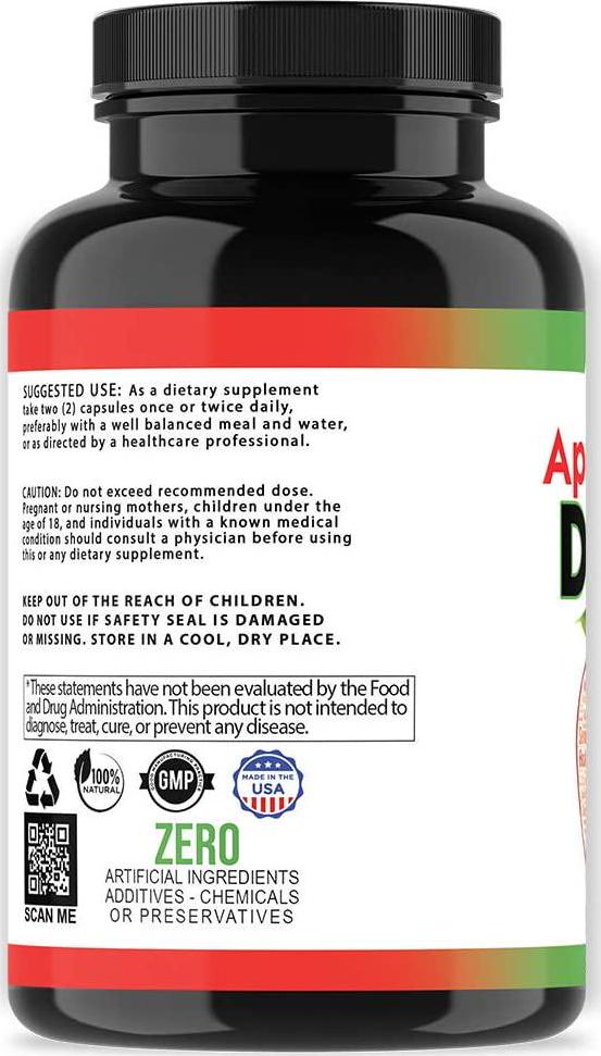 Angry Supplements Apple Cider Detox, Weight Loss Cleanse for Men and Women, Maximum Strength Formula for Improved Digestion, Heart Health, All-Natural Diet Aid (1-Bottle)