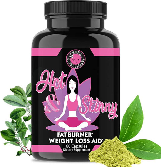 Angry Supplements Hot and Skinny Thermogenic Diet Pills, Weight Loss Capsules for Women, Fast Fat Burning, Non-GMO All-Natural Metabolism Booster, Appetite Suppressant (1-Bottle, 60 ct)