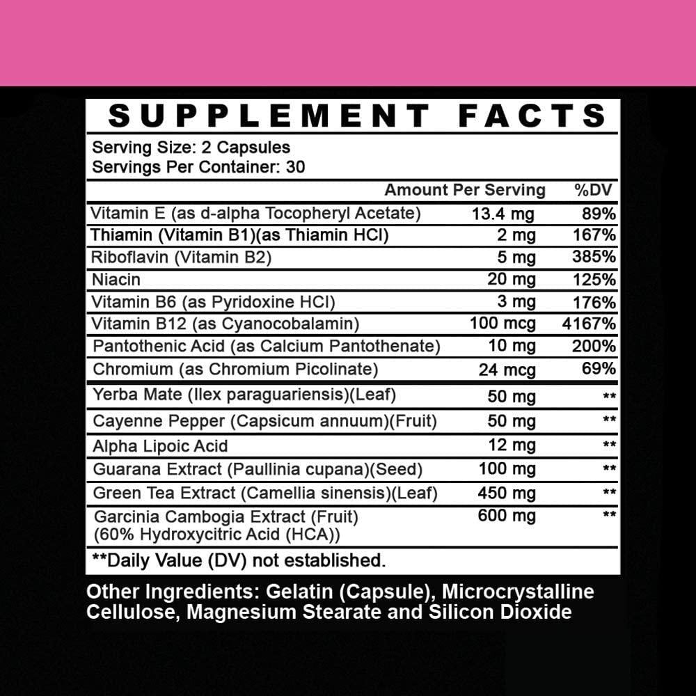 Angry Supplements Hot and Skinny Thermogenic Diet Pills, Weight Loss Capsules for Women, Fast Fat Burning, Non-GMO All-Natural Metabolism Booster, Appetite Suppressant (1-Bottle, 60 ct)