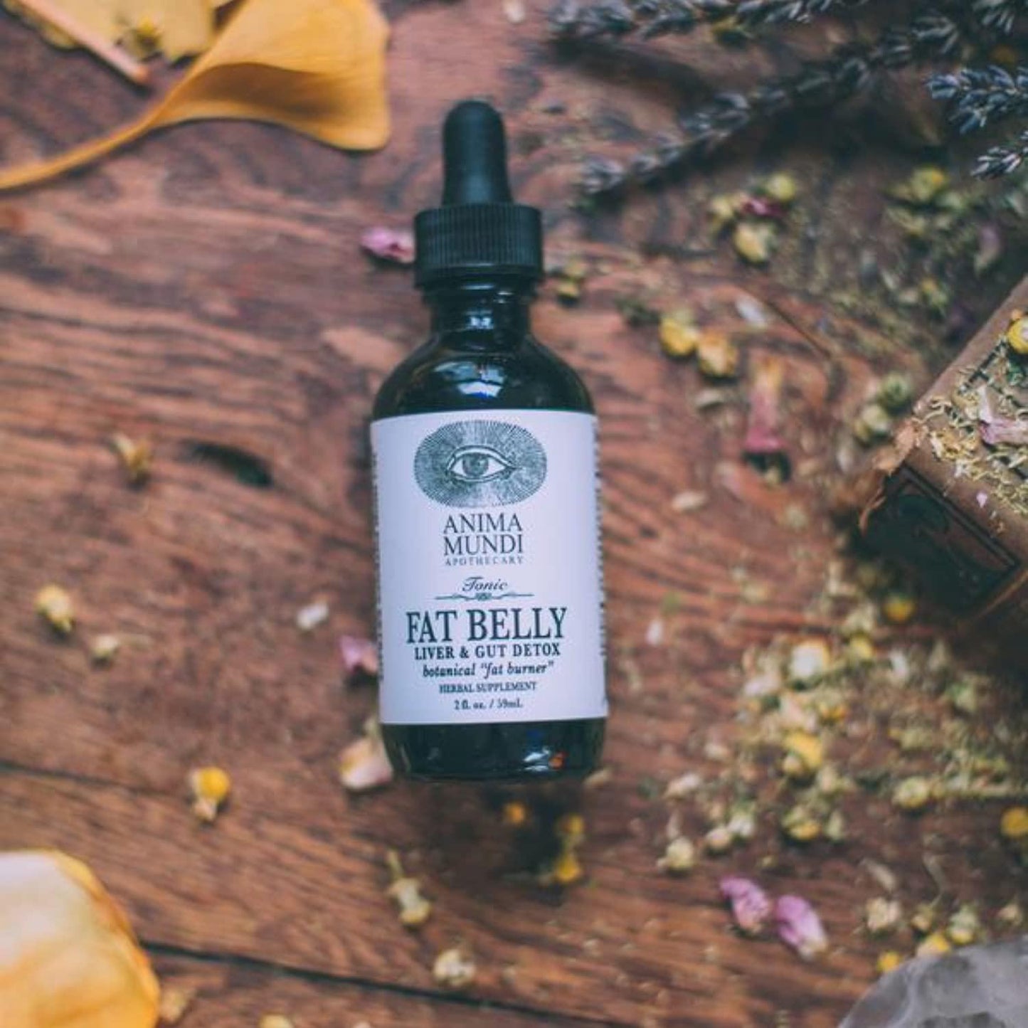 Anima Mundi Fat Belly Tonic - Liver Detox Support Tonic - Liquid Herbal Liver and Gut Detox Tincture with Garcinia, Green Coffee + Turmeric (2oz / 60ml)