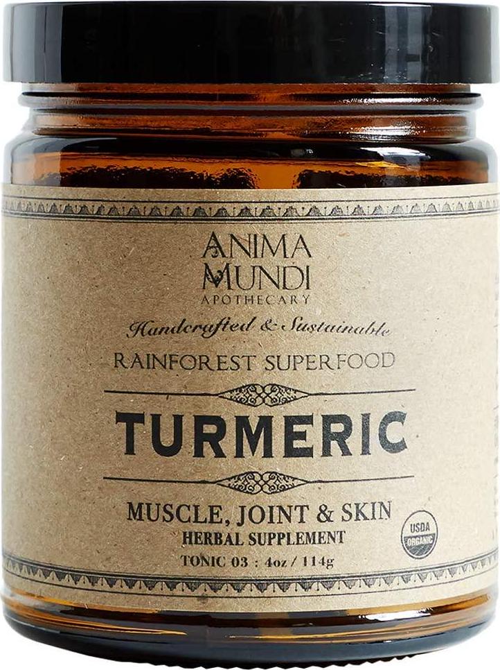 Anima Mundi Organic Heirloom Turmeric - Pure Turmeric Root Powder to Support Skin, Muscles and Joints, No Additives (4oz / 114g)