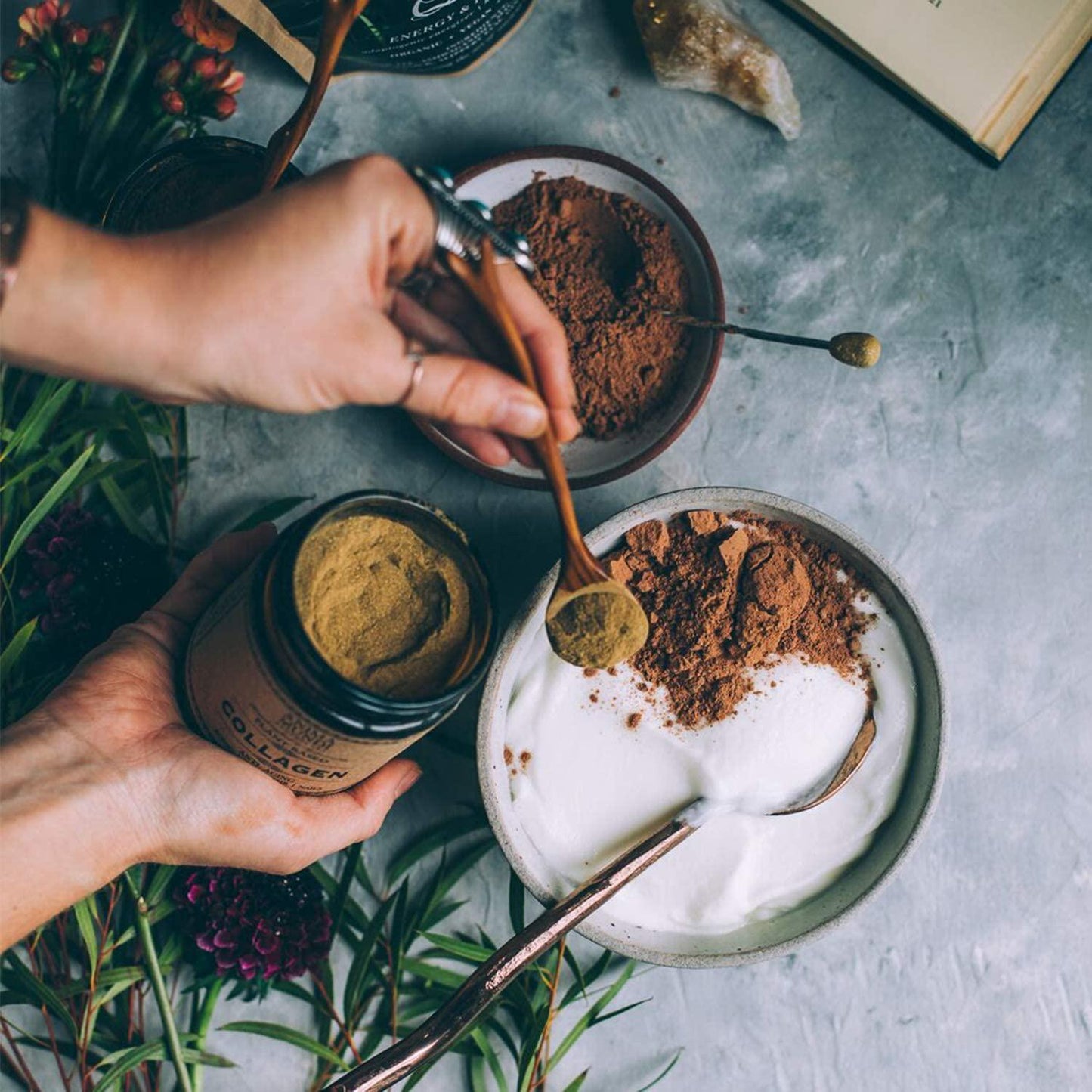 Anima Mundi Plant Based Collagen Booster Powder - Organic Adaptogenic Beauty Supplement for Skin, Hair + Nails, Vegan + Gluten-Free Collagen Boosting Formula