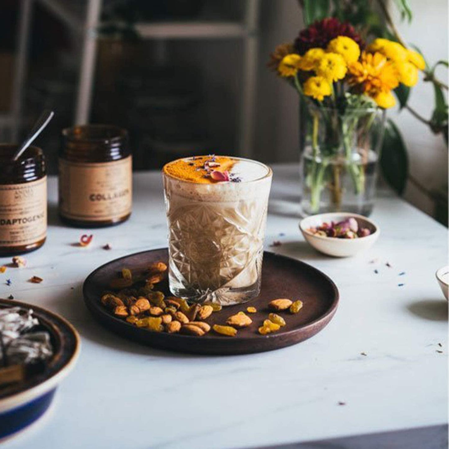 Anima Mundi Plant Based Collagen Booster Powder - Organic Adaptogenic Beauty Supplement for Skin, Hair + Nails, Vegan + Gluten-Free Collagen Boosting Formula