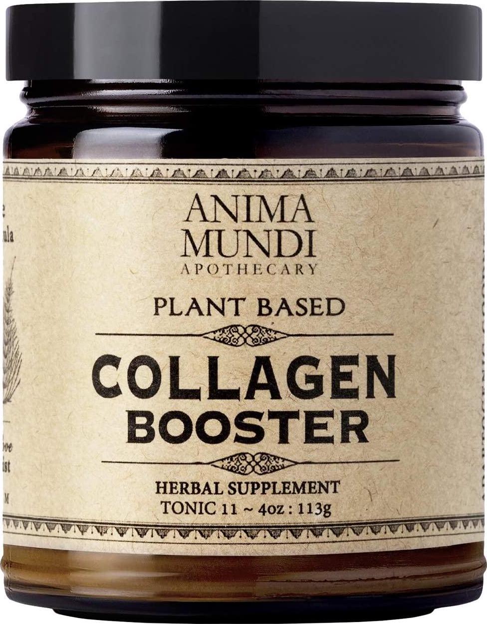 Anima Mundi Plant Based Collagen Booster Powder - Organic Adaptogenic Beauty Supplement for Skin, Hair + Nails, Vegan + Gluten-Free Collagen Boosting Formula