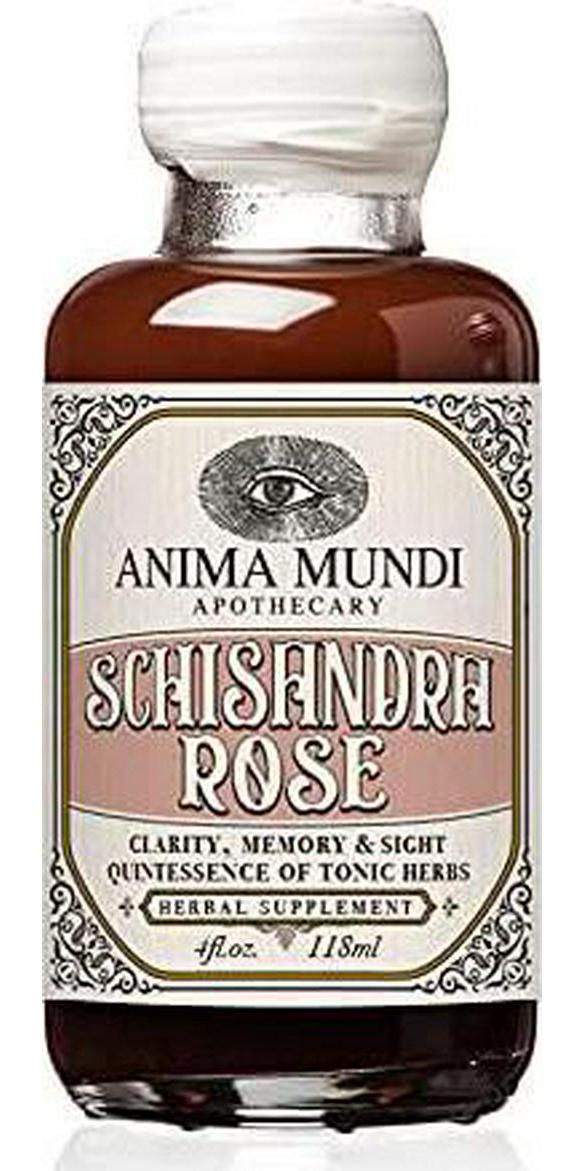 Anima Mundi Schisandra Rose Elixir - Liquid Schisandra Berry Adaptogen Supplement with Wildcrafted Rose Petals for Liver and Kidney Support - Anima Mundi Beauty Supplements (4oz / 120ml)