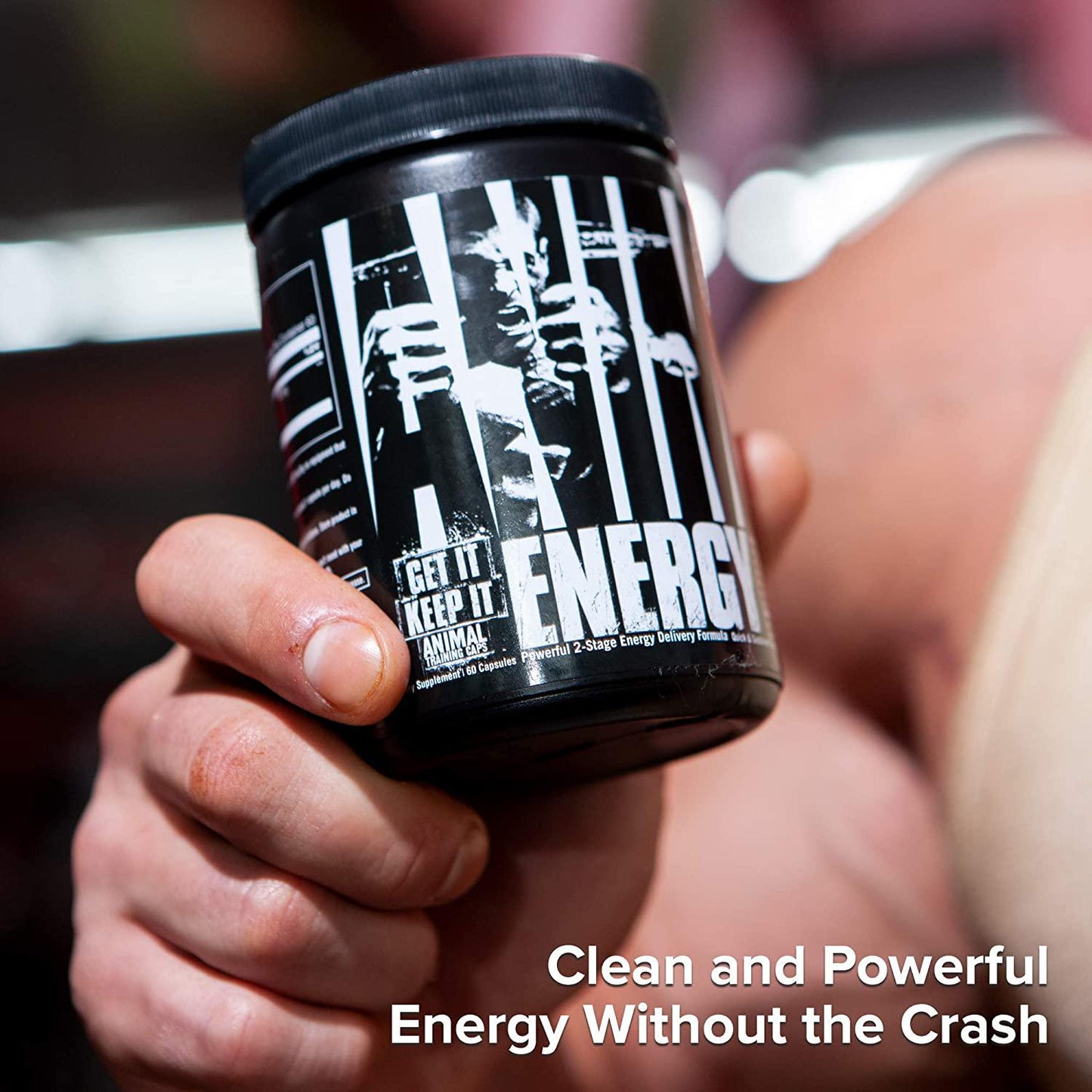 Animal Energy - Powerful 2 Stage Energy Delivery System - 300mg Caffeine per Capsule - Quick and Sustained Energy - Mood and Mental Focus Support - 60 Capsules, Black and White (3287)