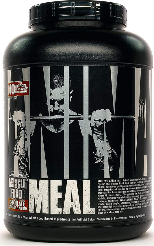 Animal Meal All Natural High Calorie Meal Shake Egg Whites, Beef Protein, Pea Protein, Rolled Oats, Sweet Potato, Chocolate 5 Pound