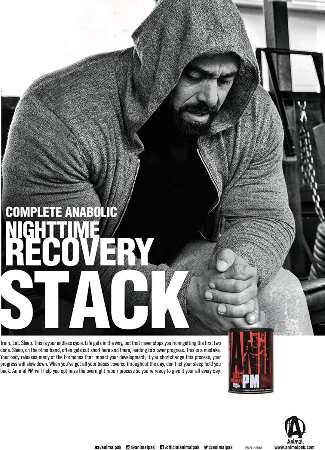 Animal PM - Zinc, Magnesium, Vitamin B6 - GBA + AKG - Immune and Recovery Complex - Sleep and Relaxation Complex - Night time Anabolic Recovery Stack - 30 Night Supply