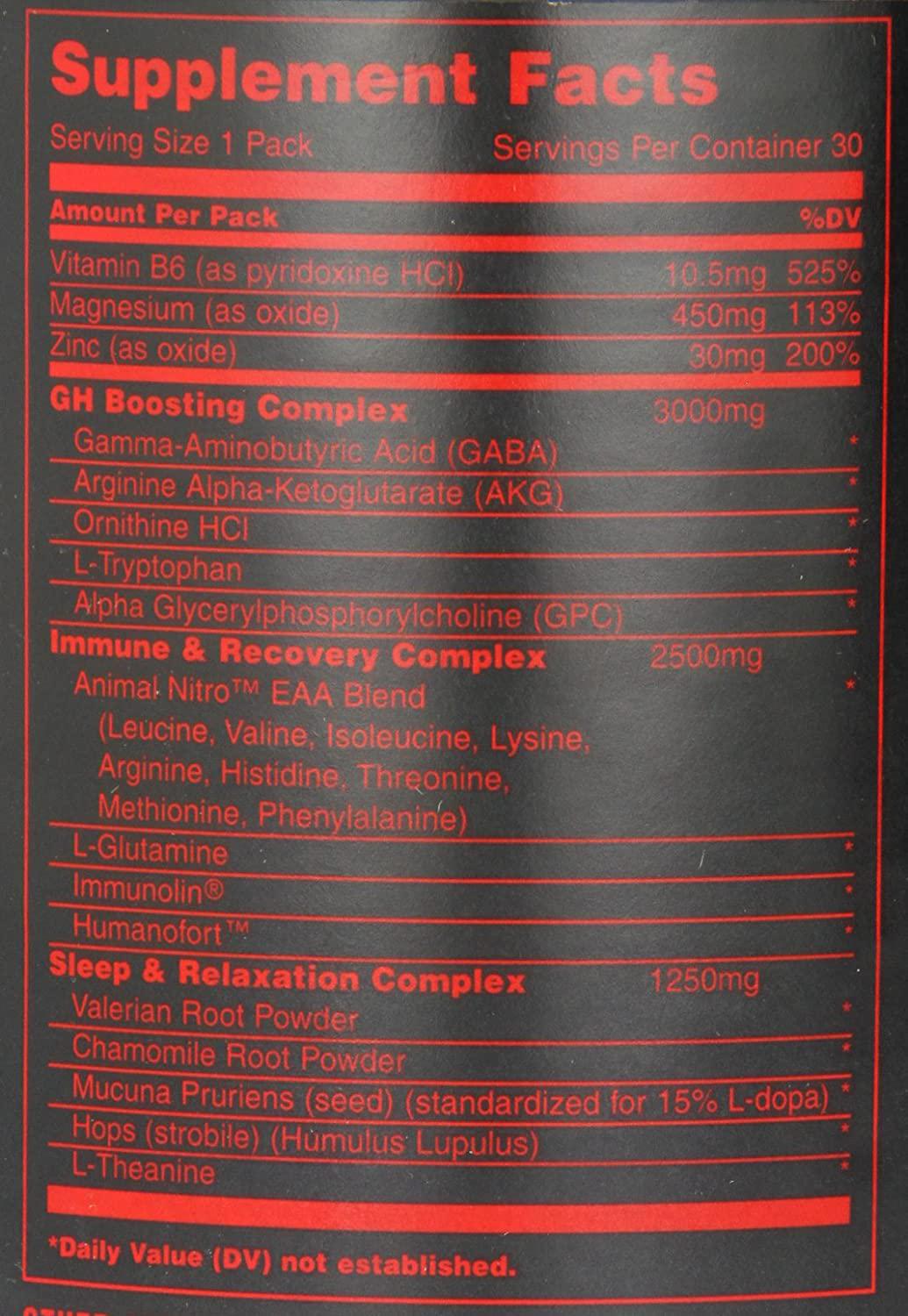 Animal PM - Zinc, Magnesium, Vitamin B6 - GBA + AKG - Immune and Recovery Complex - Sleep and Relaxation Complex - Night time Anabolic Recovery Stack - 30 Night Supply