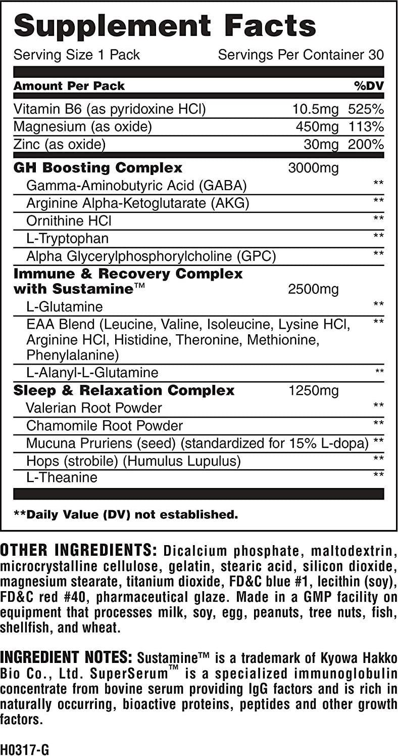 Animal PM - Zinc, Magnesium, Vitamin B6 - GBA + AKG - Immune and Recovery Complex - Sleep and Relaxation Complex - Night time Anabolic Recovery Stack - 30 Night Supply