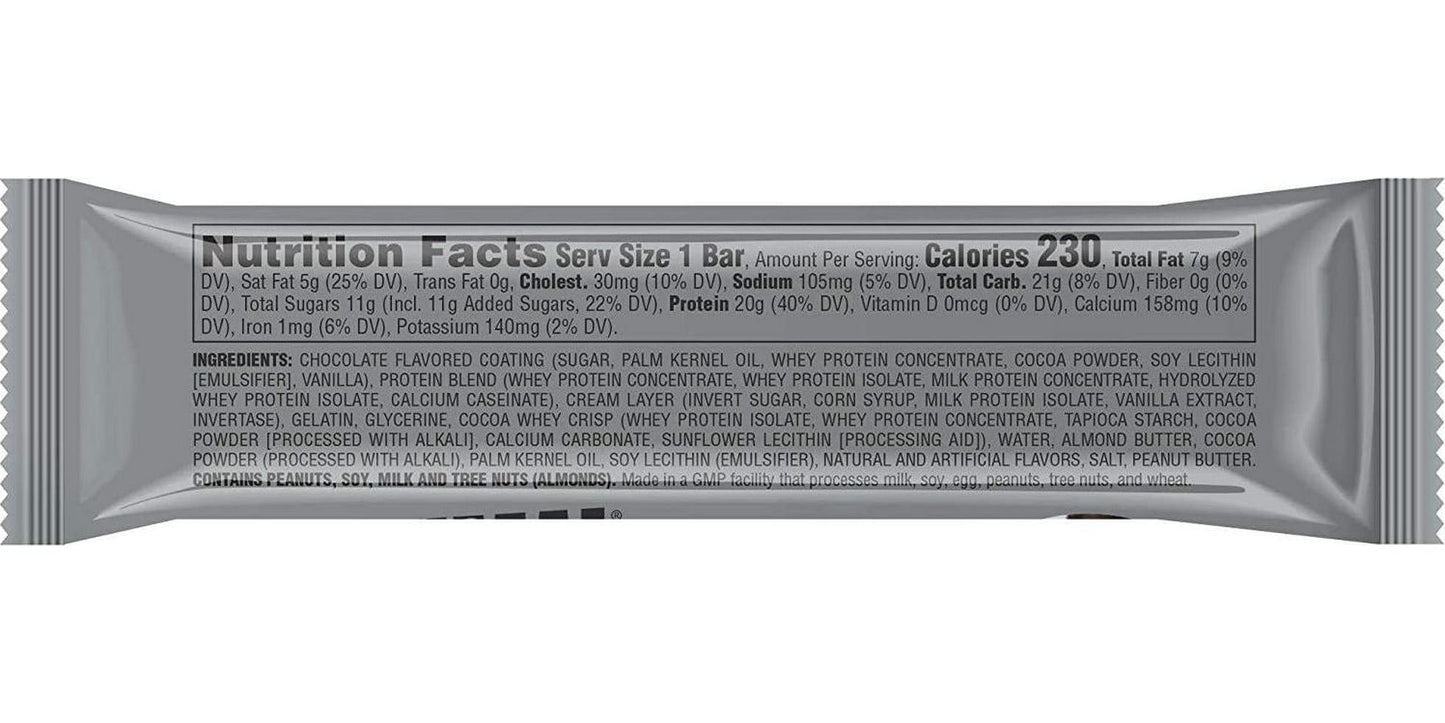Animal Pro Protein Bar - 20g Protein - Pre and Post Workout Fuel, Cookies and Cream, 12 Count, Cookies and Cream, 12 Count