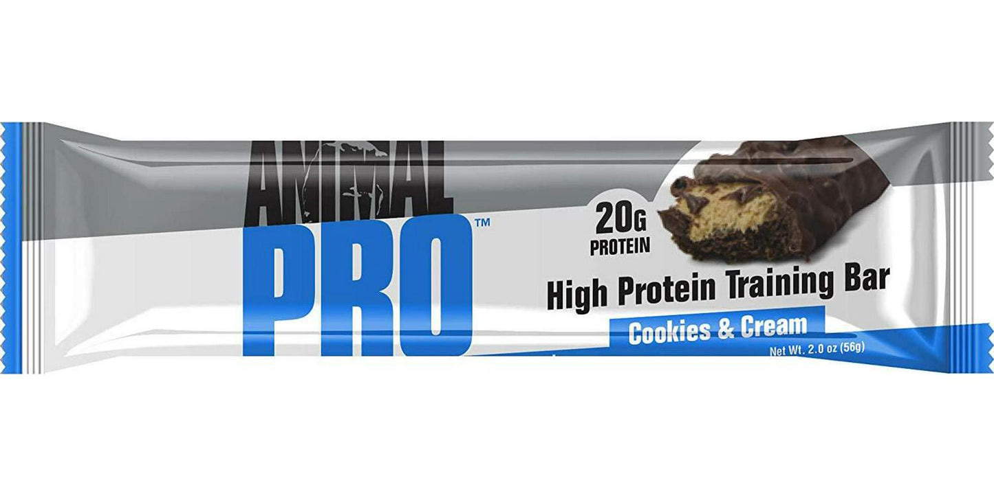 Animal Pro Protein Bar - 20g Protein - Pre and Post Workout Fuel, Cookies and Cream, 12 Count, Cookies and Cream, 12 Count